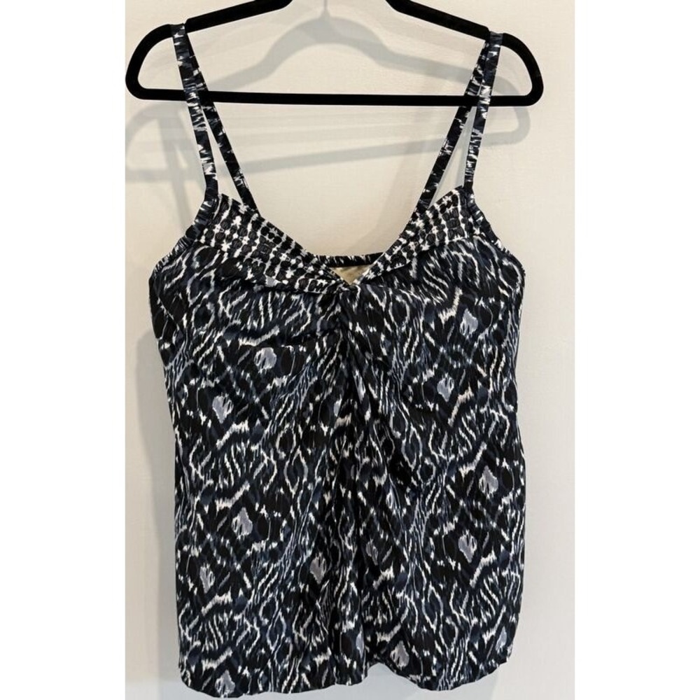 Miraclesuit Plus Size Love Knot Tankini Top in Palatium Blue Black Wire Size 22W